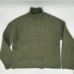 Abercrombie & Fitch Easy Funnel Neck Sweater Womens S Oversized Heather Green